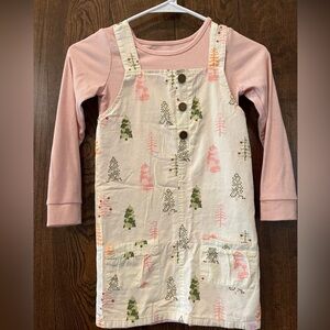 SweetHoney Pink Ribbed Top & Dress Size 8